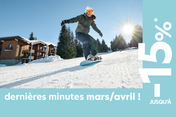 Skiez en mars ou avril jusqu'à -15%